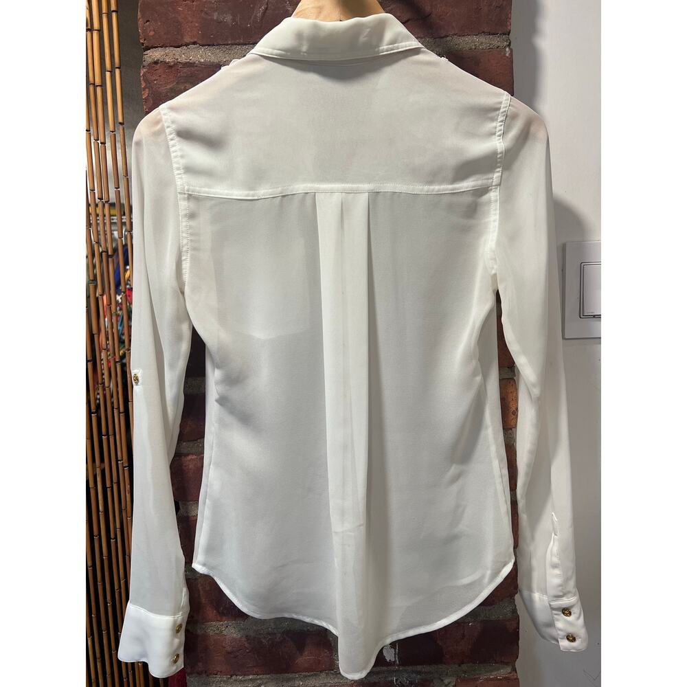 Guess Professional Women's White Utility Shirt Gold Buttons XS - Picture 6 of 7